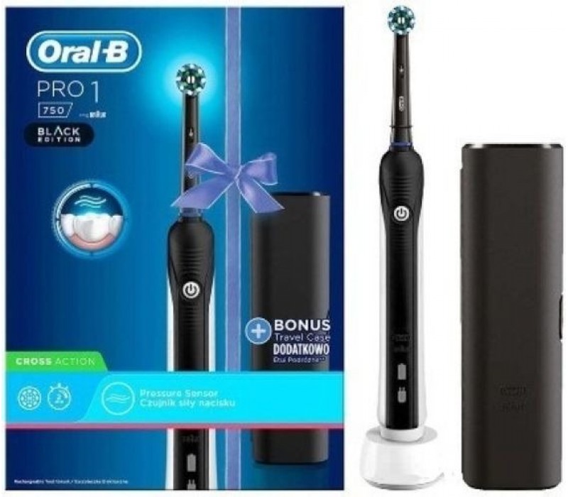Электрическая зубная щетка Oral-B Pro 1 750 Cross Action D16.513.1UX Black Edition